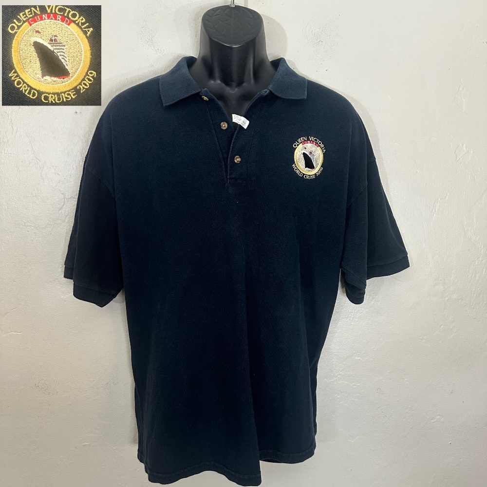 Cunard Queen Victoria World Cruise 2009 Polo XL Gently worn 100% cotton